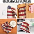thumbnail image 4 of Retro USA Flag Tea Towels 4 Pack Stars and Stripes Kitchen Dish Cloth with Hanging Loop, 18"x28" Lint-Free Absorbent Towel for Kitchen Drying Wiping and Cleaning, 4 of 7