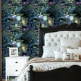thumbnail image 6 of Peel and Stick Wallpaper Leopard Surrounded by Flowers Magical Night Glow Wall Mural 23.6in x 9.8ft Self Adhesive Removable Wall Paper Renter Friendly Wallpaper for Nursery Bedroom Cabinets, 6 of 8