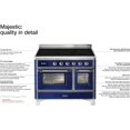 thumbnail image 6 of Ilve UMDI10NS3MBB 40 inch Majestic II Series Induction Range with 6 Elements; 3.82 cu. ft. Total Oven Capacity; TFT Oven Control Display; Bronze Trim; in Blue, 6 of 7