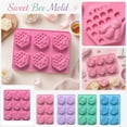 thumbnail image 2 of Silicone Baking Mold Purple 6 Cavity Bee Honeycomb Shape For Soap Chocolate Candy Cake Cookie Ice Cream 1 Pack, 2 of 9