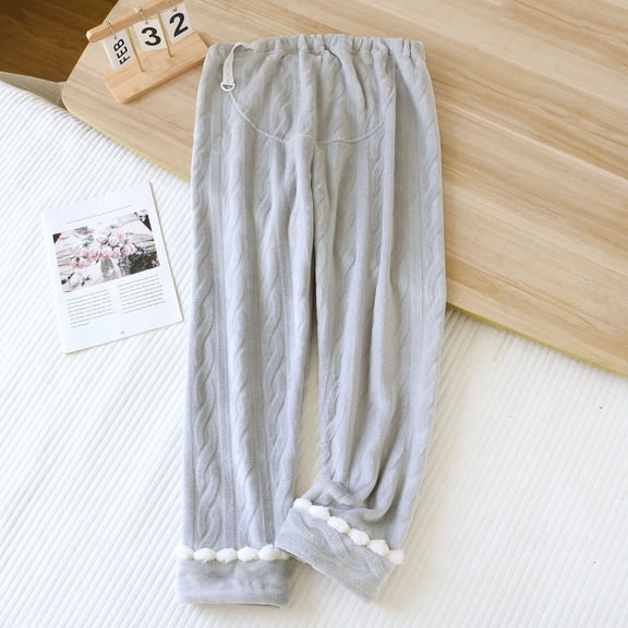 Vetsdori Womens Flannel Pajamas Pants Sleep Pants Lightweight Pj Bottoms Fashion Soft,Elastic Waist Lounge Pants for Women Solor Color