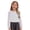 White, variant on TTAO Kids Girls Fishnet Crochet Crop Top Long Sleeve Mesh Breathable Dance Shirt Blouse Black 120