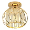 thumbnail image 1 of Lampe de Plafond Moderne en Cristal LED Rustique pour Intérieur, Luminaire Suspendu Semi-Encastré Doré, 1 of 8