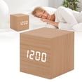 thumbnail image 4 of Wooden Digital Alarm Clock, LED Wood Clock Portable Adjustable  For Home Decoration, 4 of 8