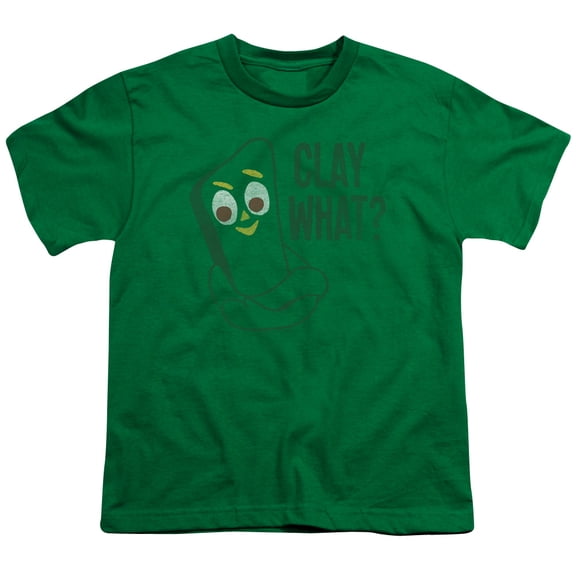 Gumby Clay What S/S Youth 18/1 T-Shirt Kelly Green
