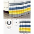 thumbnail image 3 of Abstract Stripe Bed Skirt Queen Size 18" Drop Blue Yellow Grey Gradient Abstract Retro Ruffled Wrap Around Bed Skirts Adjustable Elastic Bedskirt Dust Ruffle for Queen Size Bed, 3 of 7