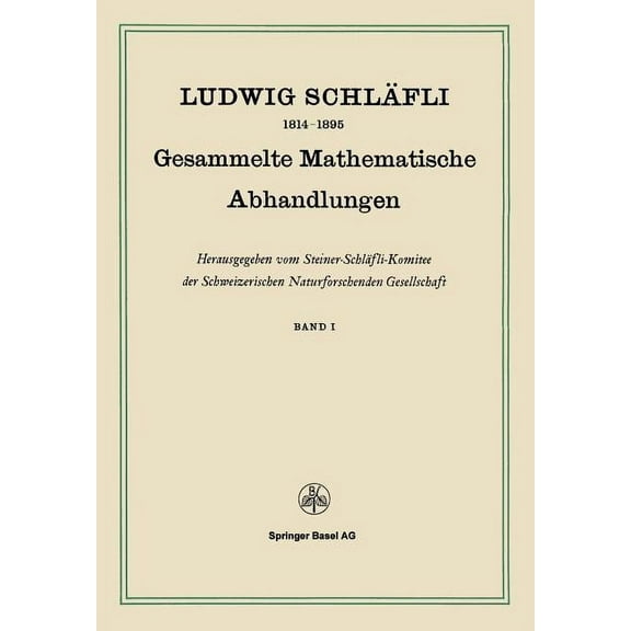 Gesammelte Mathematische Abhandlungen: Band I, (Paperback)