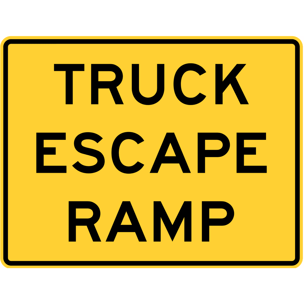 Traffic Signs Truck escape ramp 12 x 18 Plastic PVC Sign Street