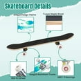 thumbnail image 4 of 31'' Complete Skateboard 7 Layer Canadian Maple Double Kick Deck Skateboards detailed transparent jellyfish Blue sea jelly white Skate Board for Beginner Adult Gifts, 4 of 5