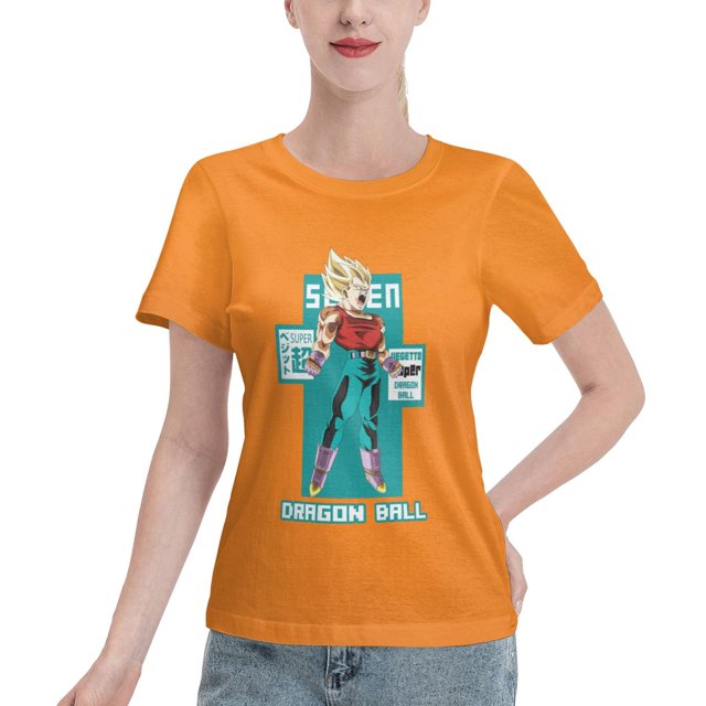 T-Shirt Basique à Manches Courtes pour Femmes Super Saiyan