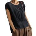 thumbnail image 2 of cfhntfmh Womens Summer Tops Trendy Cap Sleeve Crewneck Basic Blouses Comfy Solid Color Casual T Shirts, 2 of 6