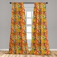 thumbnail image 5 of Ambesonne Colorful Curtains, 3D Ring Shapes Grunge, Pair of 28"x84", Multicolor, 5 of 5