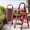 Four-step thickening, variant on 500lbs Load-Bearing Folding 3/4/5 Step Ladder Heavy-Duty Steel Step Stool Anti-Slip Treads Handrails Safety Lock Portable for Home Kitchen Black Red