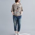 thumbnail image 2 of GoolRC Women Folk Style Printed and Oversized Linen Loose O-Neck Half Sleeve Graffiti One Size (# 3348), 2 of 5