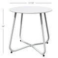 thumbnail image 5 of Evajoy Outdoor Stainless Steel Circle End Table, White, 5 of 7