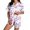v-261Light Blue557, variant on HAYIMI Bowknot Printed Pajama Sets For Women 2 Piece Lapel Short Sleeve Button Shirt With Matching Shorts Comfort Sleepwear Home Nightwear Loungewear