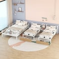 Full Over TwinTwin Triple Bunk Bed, Detachable Metal Bunk Bed with 2