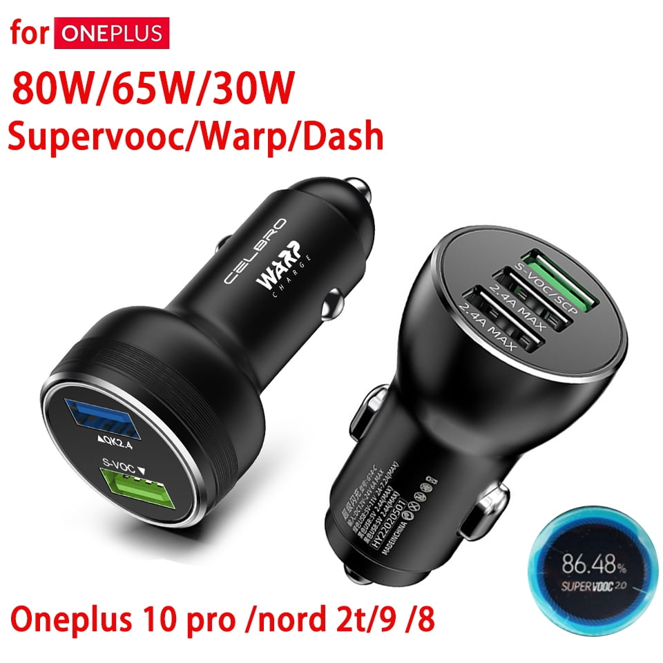 For Dual Usb Car Charger 80w Supervooc Warp Charge 65 30 W Super