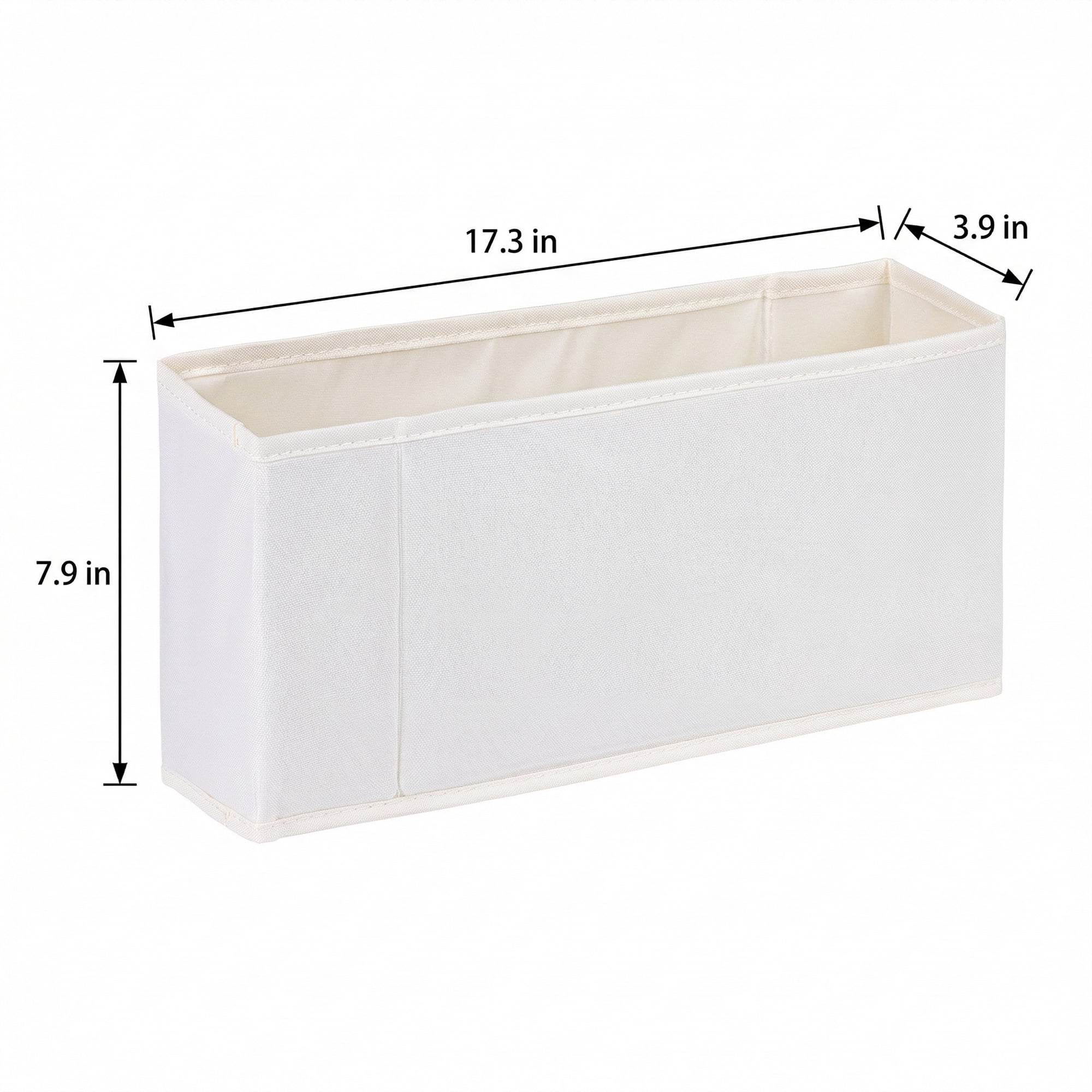 Unique Bargains 3pcs Storage Cube Fabric Storage Bin White 17.3*3.9*7.9in