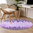 thumbnail image 4 of Round Rug 3.3Ft Washable Non-Slip, Purple Lavender Circle Area Rugs for Living Room Bedroom, Spring Watercolor Wildflowers Plant Plaid Indoor Floor Mats Carpet Runner for Home Decor Aesthetic, 4 of 8