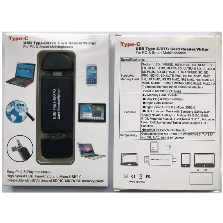 🇹🇳 Adaptateur USB carte de mémoire flash SD / MMC / RS-MMC