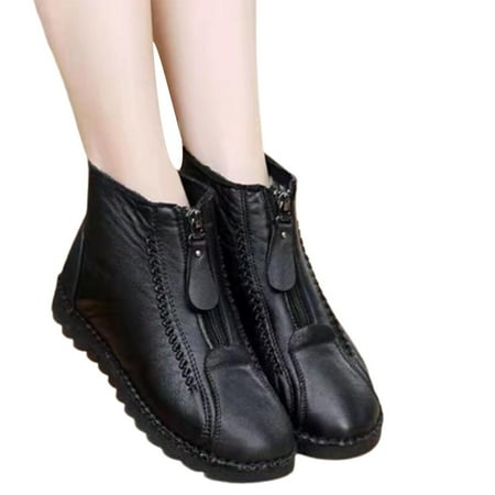 

Juebong Christmas Deals women s mother shoes warm thick snow boots 6.5 Black