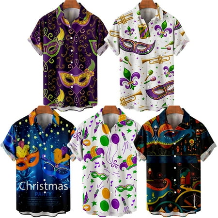 

MLFU Adult Kids Party Casual Button Down Tees Tropical Relaxed-Fit Bowling Shirts Up to 8XL