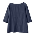 thumbnail image 4 of Hauts en Coton à Manches Trois-Quarts Col Rond pour Femmes, 4 of 8