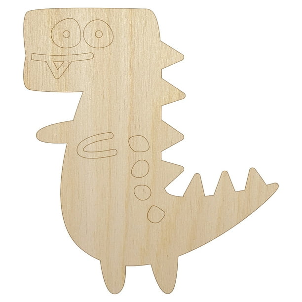 Tyrannosaurus Rex Dinosaur Doodle Wood Shape Unfinished Piece Cutout Craft DIY Projects - 4.70