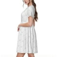 thumbnail image 2 of Fotbe Travel Around The World Airplane Pattern Dress Casual Womens Fashion Short Sleeve Maxi Dress T Shirt Dress Striped Long Color Block Maxi Dress, 2 of 6