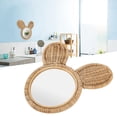 thumbnail image 4 of Wall Decorative Mirror, High Definition Hanging Mirror Wear Resistant Durable Save Space Rattan  For Bedroom ANGGREK Hotel Hanging Mirror, 4 of 8
