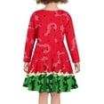thumbnail image 3 of DISNIMO Kids Watermelon Dress for Girls 5-6 Long Sleeve Dresses Kids Fruit Dress Girls Casual Midi Dress for Kids Soft Dresses for Girls Skater Dress Long Sleeve Girls Swing Dress Children Girls, 3 of 6