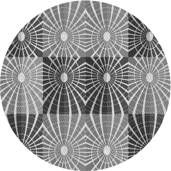 Ahgly Company Indoor Round Patterned Gray Cloud Gray Area Rugs, 6' Round
