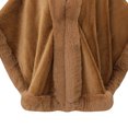 thumbnail image 3 of Samdudou Winter Coats for Women Thick Warm Cape Plush Faux Fur Poncho Wrap Fluffy Shawl Open Front Outerwear for Freezing Temperatures Luxurious Holiday Parties Styling, 3 of 4
