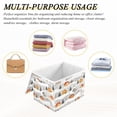 thumbnail image 6 of Yayeee Collapsible Cube Storage Bin with Lid Fabric Closet Decorative Basket with Handles, Orange Snow Houses, 6 of 7