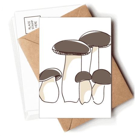 Delicious Fresh Mushroom Pattern Postcards Envelopes Blank Note Cards Mailing