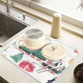 thumbnail image 2 of Yayeee Dish Drying Mat for Kitchen Counter 18" x 24" Microfiber Super Absorbent Coffee Decorative Pad, Christmas Train, 2 of 9