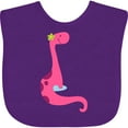thumbnail image 3 of Inktastic Cute Pink Dinosaur Girls Baby Bib, 3 of 4