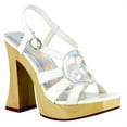 thumbnail image 2 of Ellie Shoes E-500-Funk 5 Chunky Peace Sign Sandal 9 / White, 2 of 2