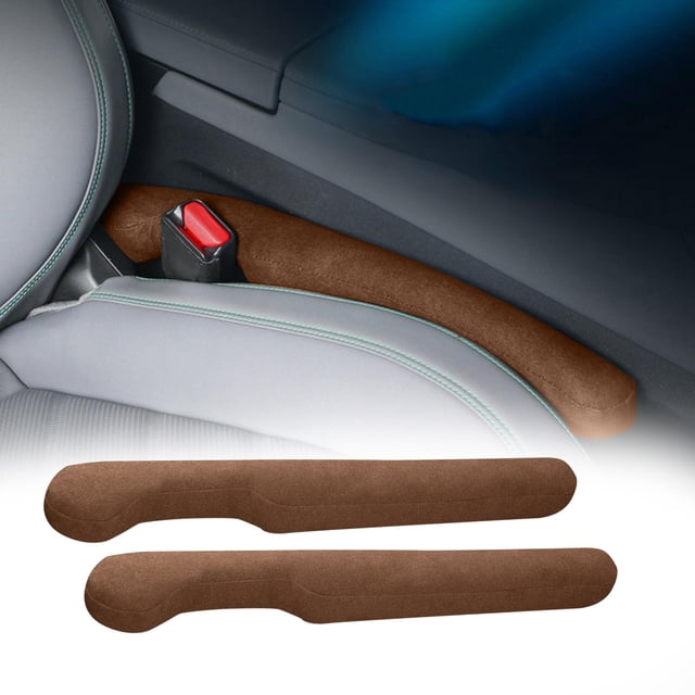 2 uds. Relleno para hueco de asiento de coche, tapón para hueco de coche, bloqueador de caídas, espacio de relleno entre el asiento y la consola, orga Marrón