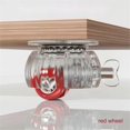 thumbnail image 3 of Queilt 12 Pack Self-Adhesive Swivel Caster Wheels with Brake, Durable POM Material, 360° Silent Rotation for Furniture, Plant Pots, Cabinets, and Home Use(Transparent-red Wheels), 3 of 5