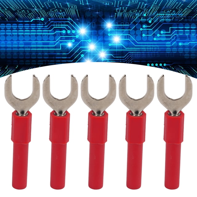 10pcs U Type Fiche Banane U Forme 8mm Connecteurs Banane pour Multimètre Électronique ApplicationRed