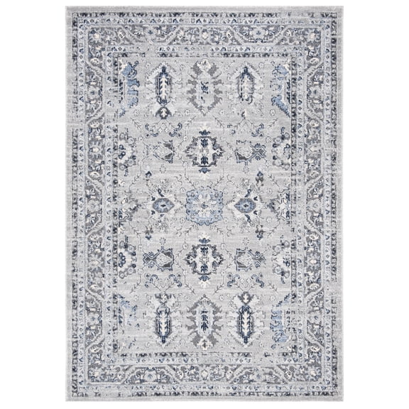 SAFAVIEH Harbor Evander Floral Bordered Area Rug, Light Grey/Dark Grey, 3' x 5'