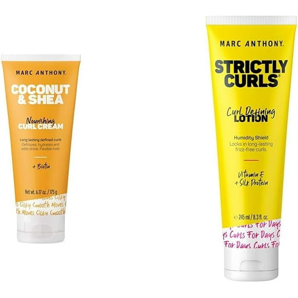 SHILIU-Coconut Oil & Shea Butter Curl Defining Cream + Strictly Curls Vitamin E & Silk Protein Curl Defining Lotion