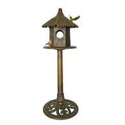 Kozy Life Classic Heights Elegant Free-standing Wild Bird House with Domed Roof & Pedestal Base, Antique Bronze Finish