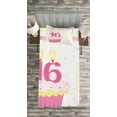 thumbnail image 3 of Ambesonne Cool Quilted Bedspread Set 2 Pcs, Cupcake Candle Girls, Twin Size, Fuchsia Yellow, 3 of 3