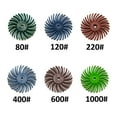 thumbnail image 3 of TMAX 66 pc Radial Bristle&nbsp;(1/8" Shank Mandrel) for Rotary Tool - Mixed Grit: 80#, 120#, 220#, 400#, 600#, 1000#, 3 of 4