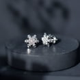 thumbnail image 5 of Rosec Jewels Snowflake Earrings for Women - Certified Moissanite Stud Earrings with Screw Back (D-VS1 Quality) - Ready to Gift, 925 Sterling Silver, 5 of 9