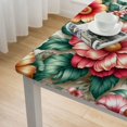 thumbnail image 4 of COMIO Tablecloths Hawaiian Flower Tropical Leaves and Flowers Decorative Square Table Cover White, 4 of 7