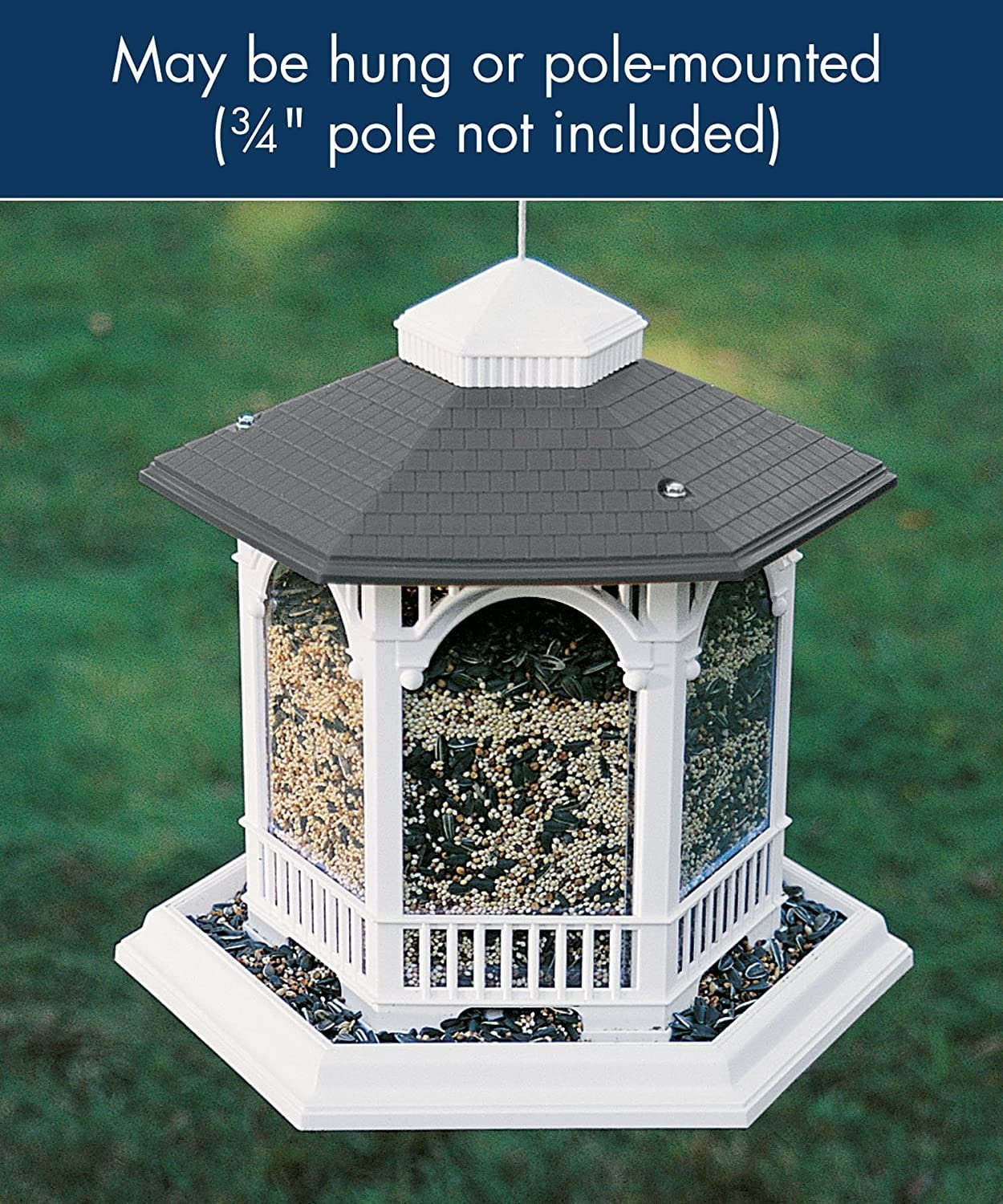 WoodLink Audubon Hopper Deluxe Gazebo Wild Bird Feeder, 10 lb Capacity